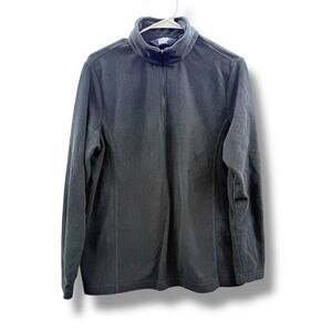 Lands' End Boys Size Large Black Fleece Pullover Half Zip Jacket